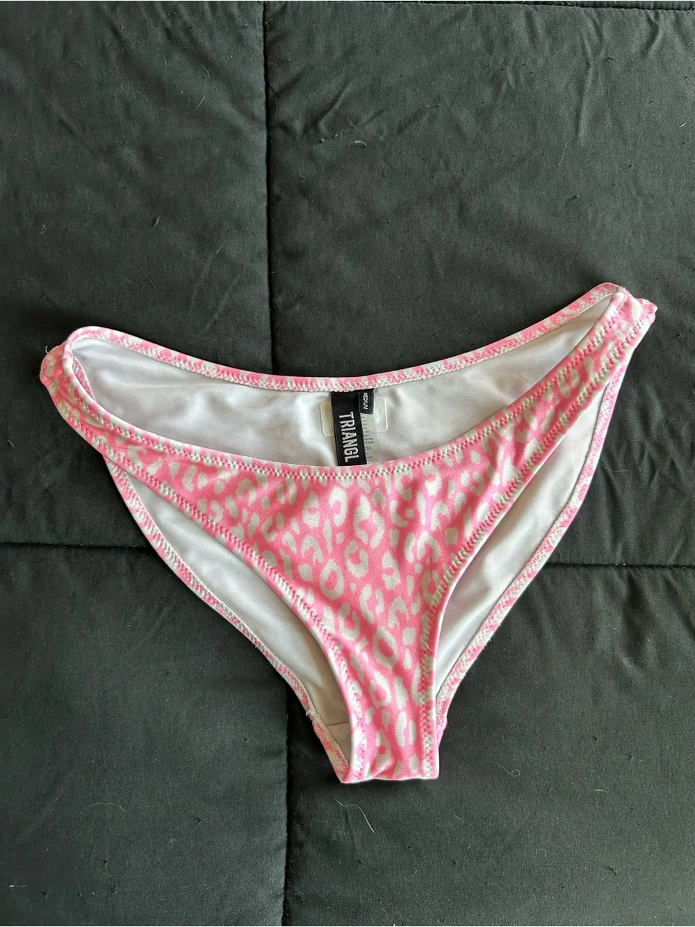 triangl swimwear Pink Leopard Print Triangle Bikini Top and Bottoms
